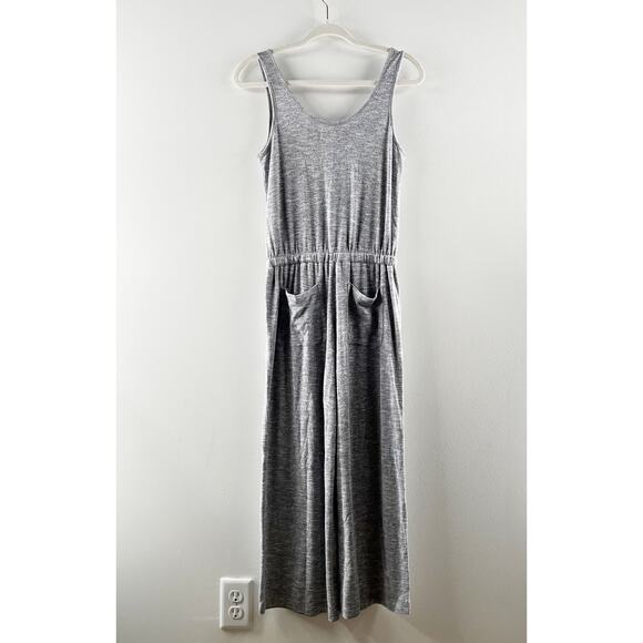 Lou & Grey Scoopneck Sleeveless Cropped Wide Leg Jumpsuit Gray XS - Picture 4 of 7